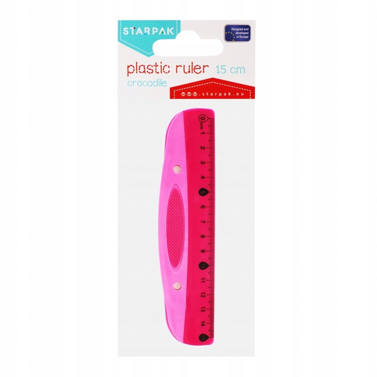 STARPAK Liniaal 15cm Rood/Roze - Veilig en Duurzaam Plastic