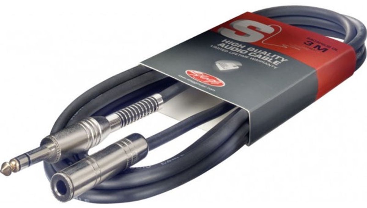 Stagg SAC3PSJS DL Stereokabel jack male/jack female 3m