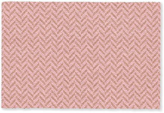 Paillasson 60x40 cm - Plaid - Motif - Chevrons - Rose - Tapis d'intérieur - Tapis de nettoyage - Paillassons imprimé - Tapis d'entrée
