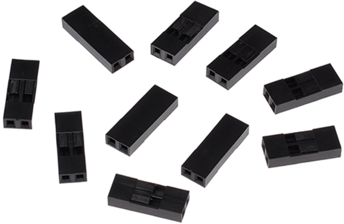 2-Pin Dupont 2.54mm Connector Shell (2×1) – 10 stuk