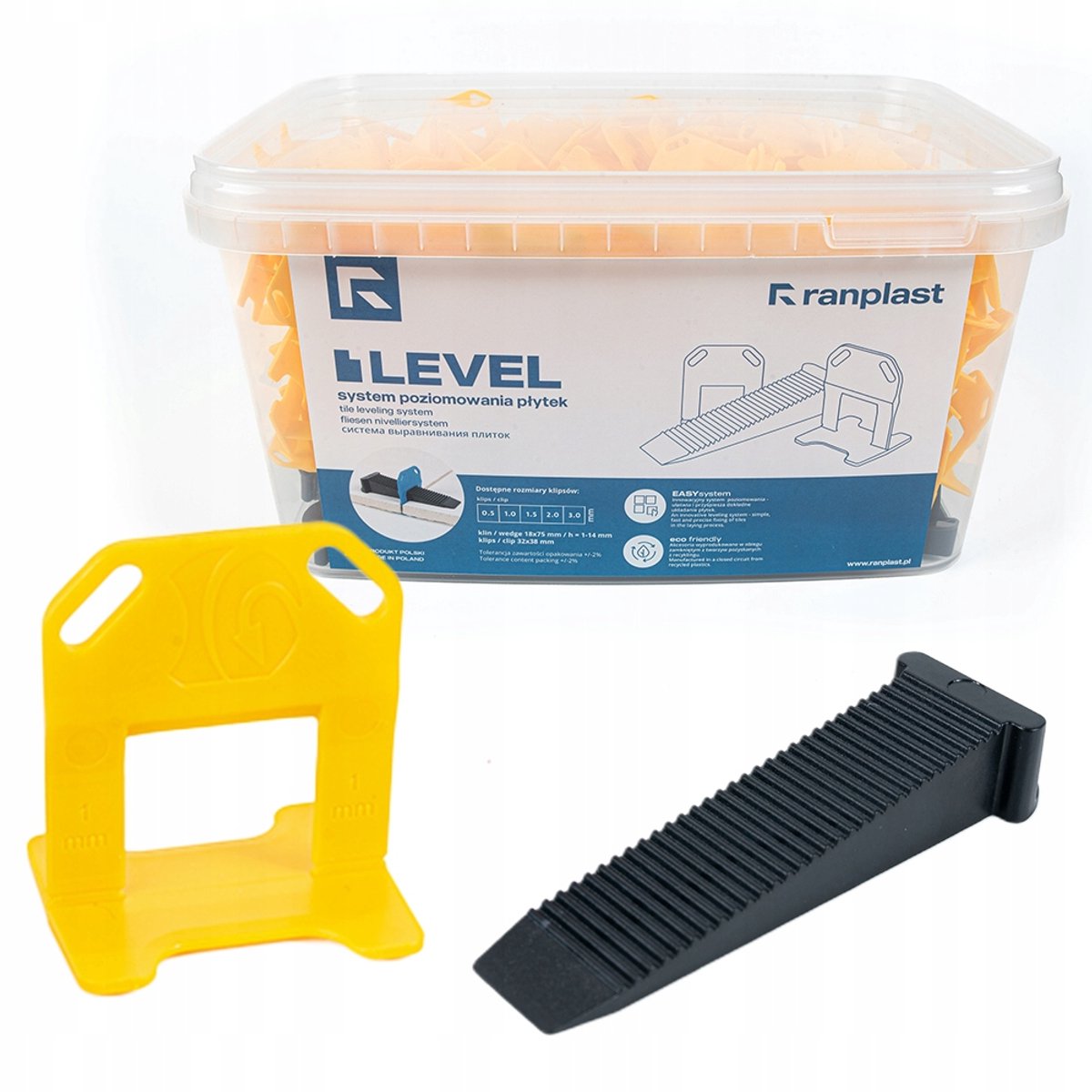 Ranplast Tegelnivelleringssysteem 1 mm - 300 clips + 50 wiggen