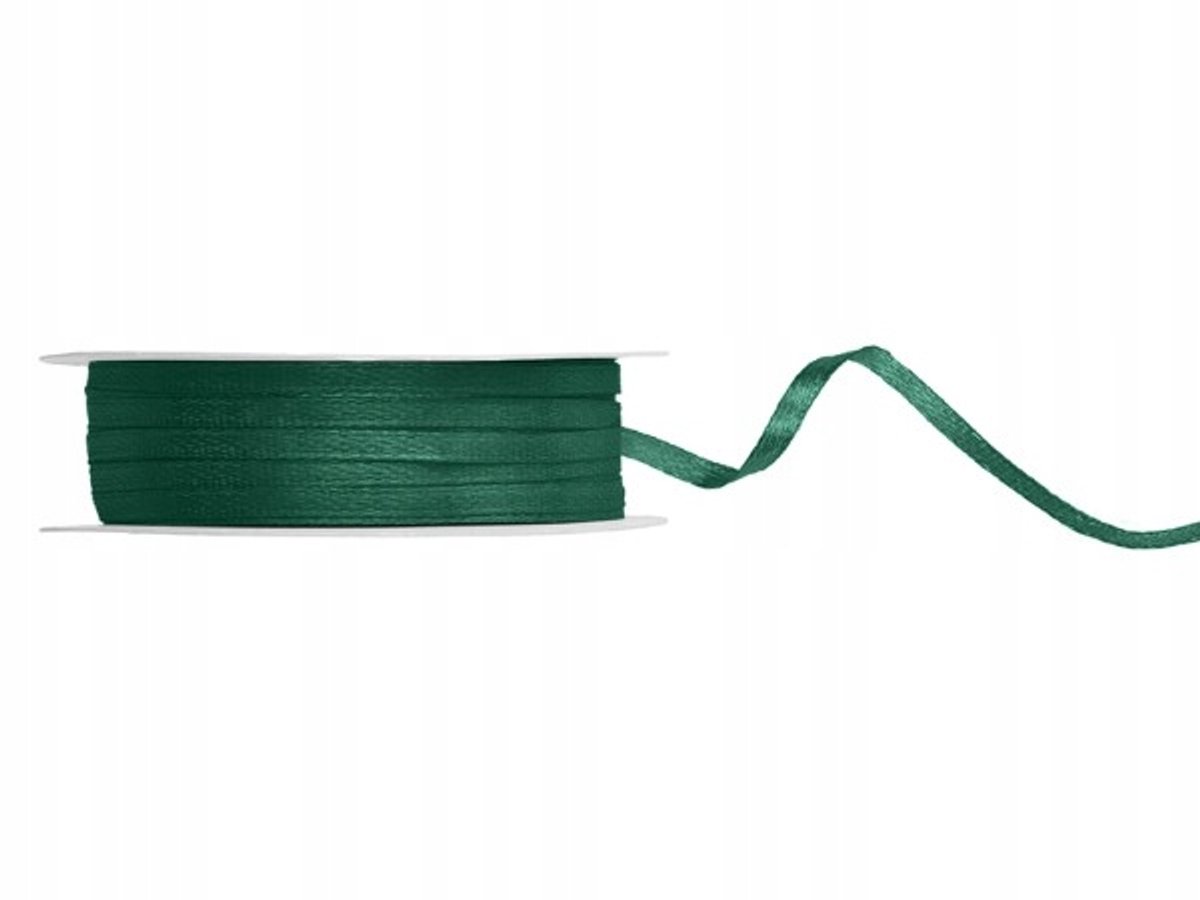 Flesgroene Satijnen Lint - 0,3 cm x 50 m