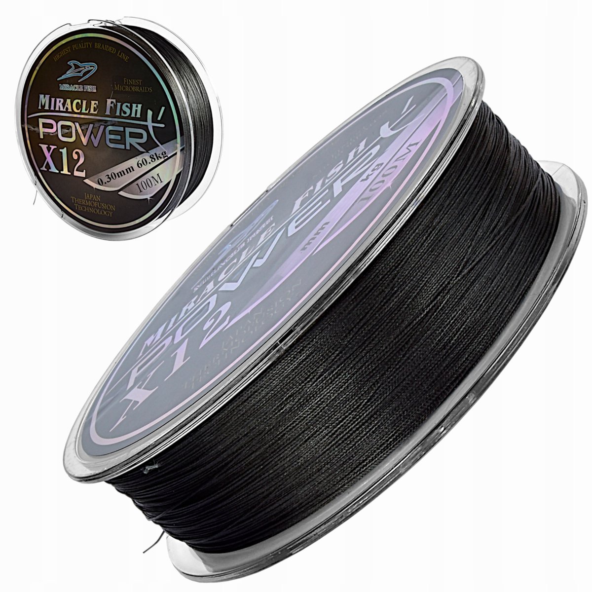 Miracle Fish Power X12 Visdraad 0.30mm 60.8kg Zwart - 12 Strengen