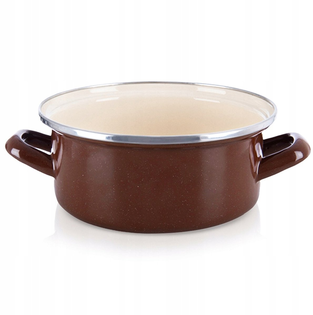 Bruine Emaille Pan 18,5 cm - 1,6 L - Geschikt voor Inductie