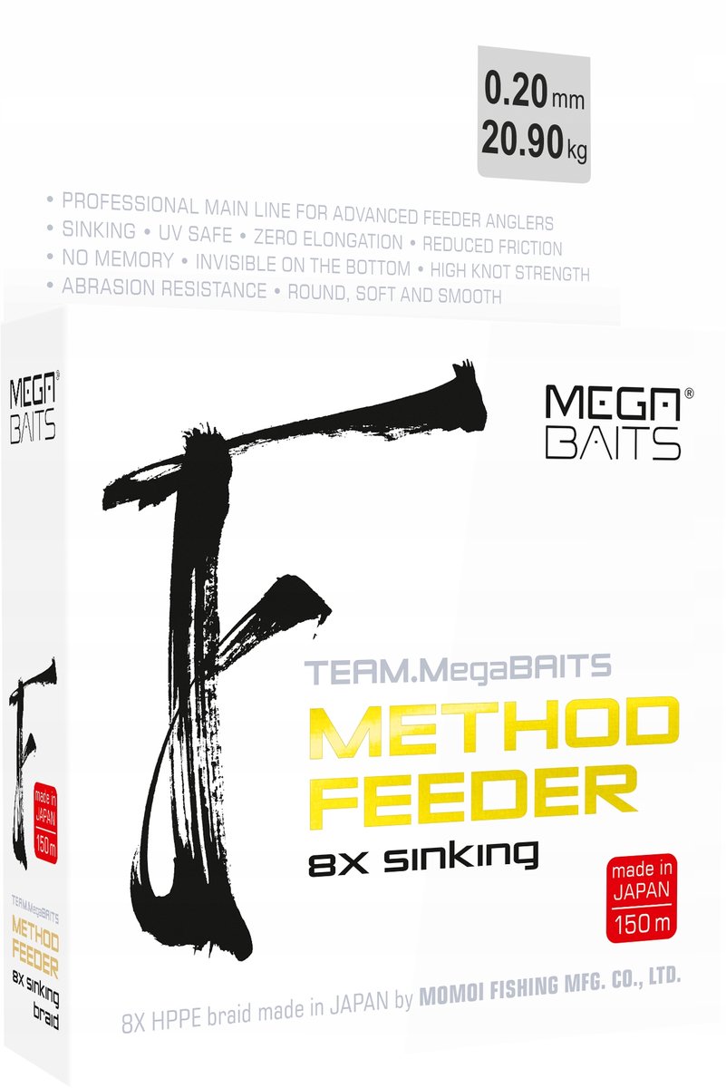 Dragon MegaBAITS Method Feeder 8x Gevlochten Lijn 0.08mm 150m Zinkend