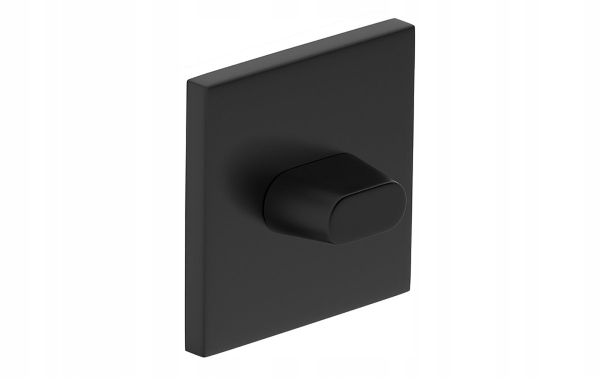 Kwadratieve WC-blokkade deurklink rozet, zwart, metaal