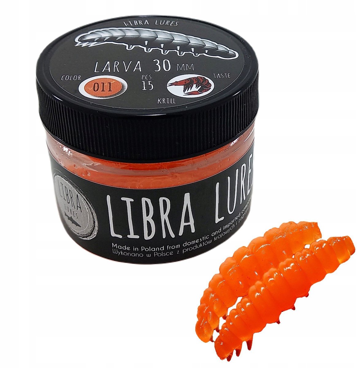 Libra Lures Larva 011 Hot Orange 3,5cm - Zonder Geur