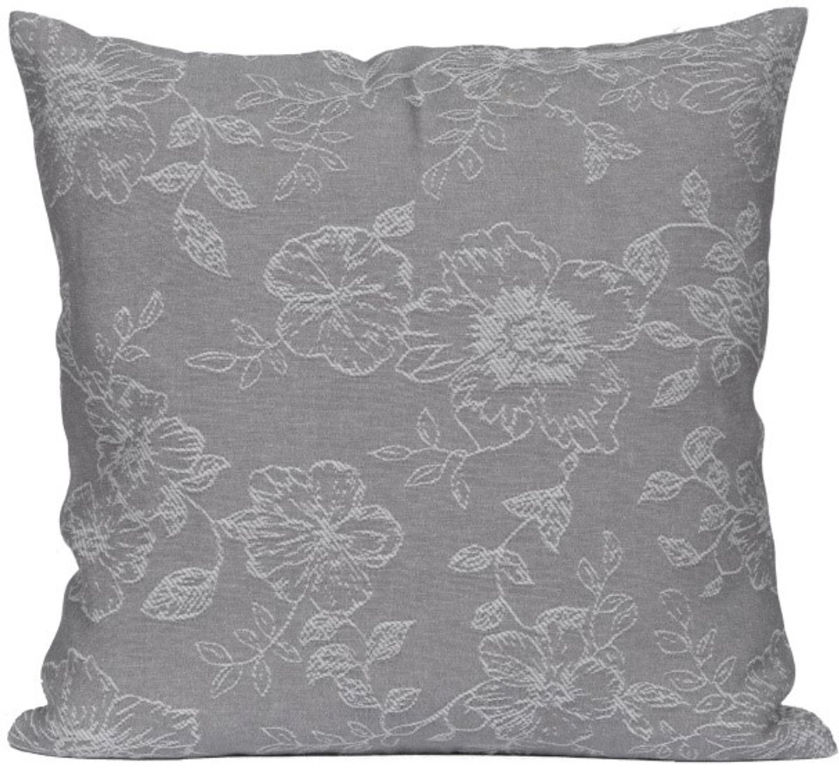 Decoratieve kussensloop Ilona 40x40 cm - Donkergrijs met Rozen