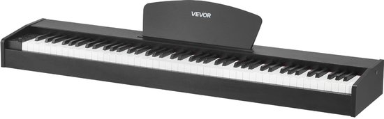 VEVOR Gewogen Digitale Piano, 88 Toetsen Volledig Gewogen, Elektrische Piano met Dubbel Klavier En Luidsprekers, Muziekstandaard, Sustainpedaal, Opnamefunctie, 280 Toetsen, Draadloze Verbinding, voor Beginners, Zwart