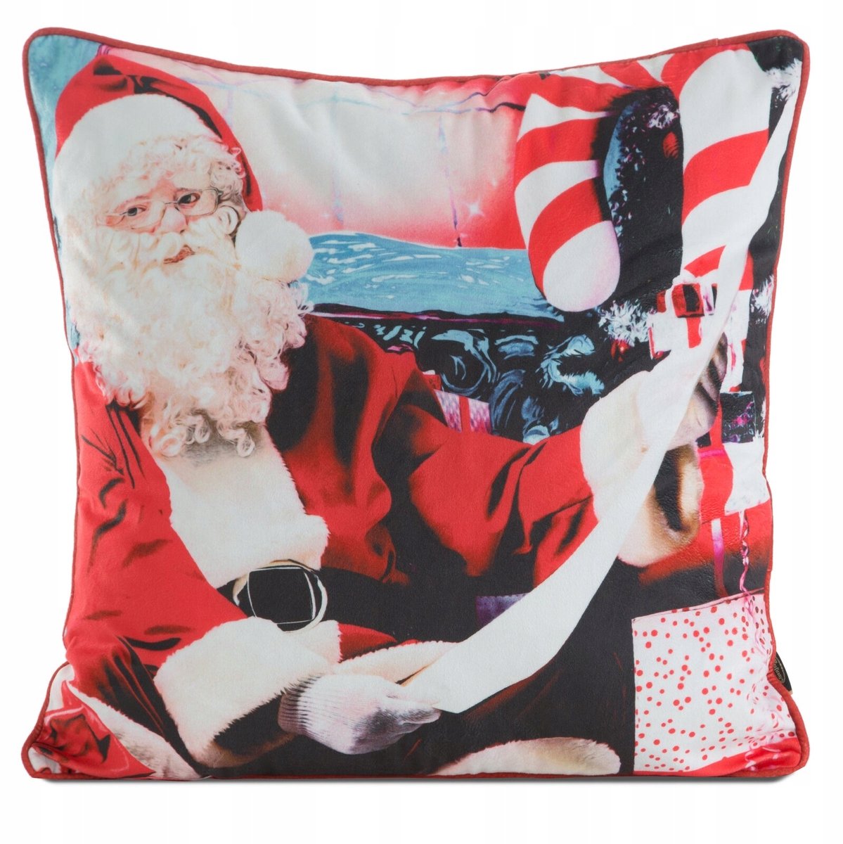 Decoratieve Kerst Kussenhoes 45x45cm - Rode Winterprint
