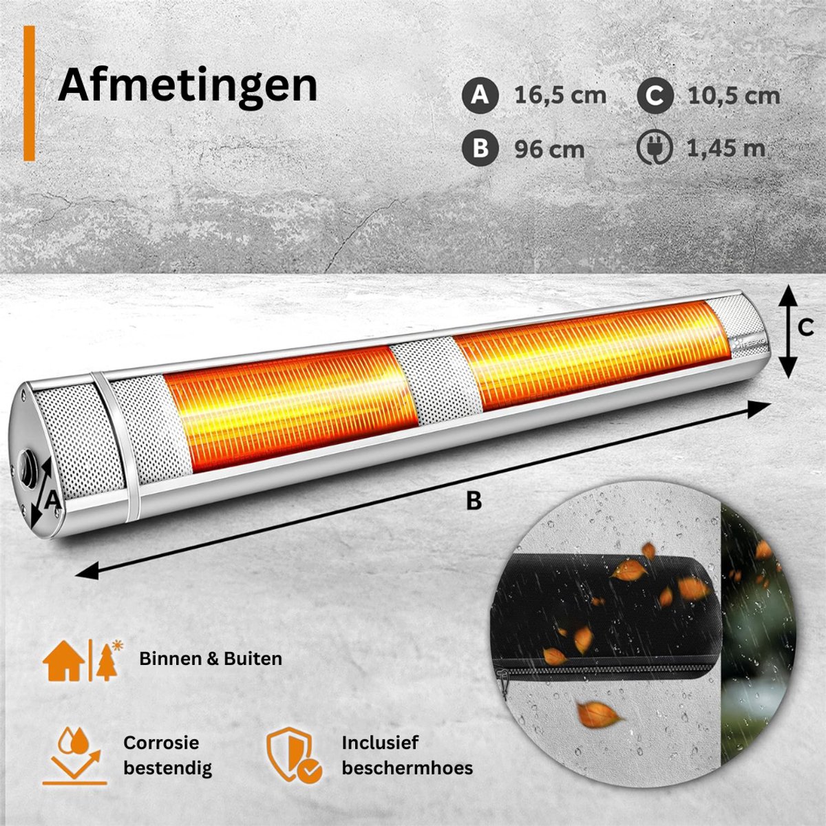DailySupplies® Elektrische Kachel - Heater - Terrasverwarmers – foto 3