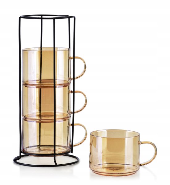 DUJUST theepot met warmere set, luxueus Brits design met reliëfdecoratie en gouden
