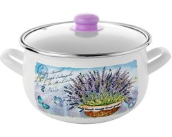 Geëmailleerde Pan Lavendel 4,2L met Deksel - 20cm