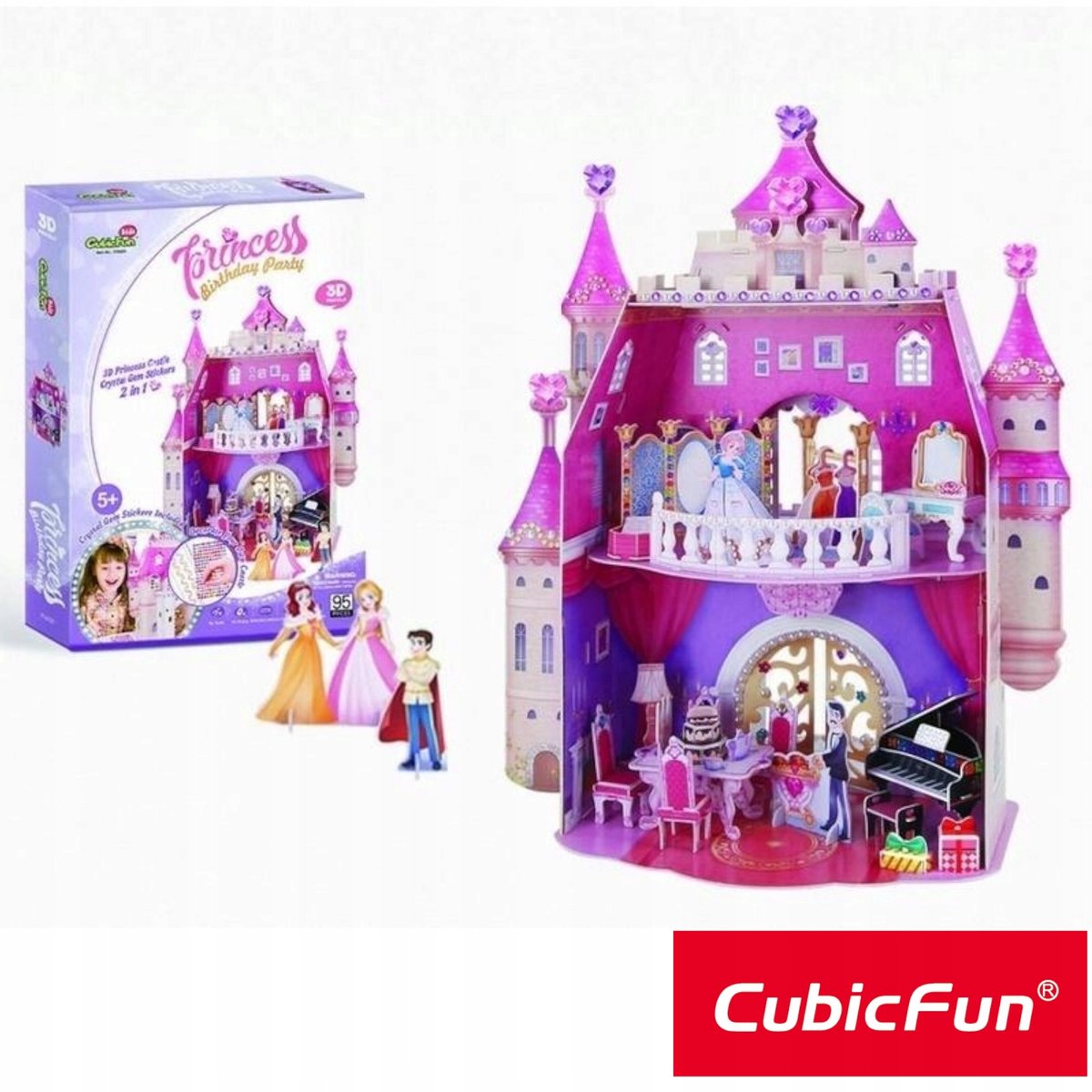 CubicFun 3D Puzzel Prinsessen Verjaardag - 95 Stukjes