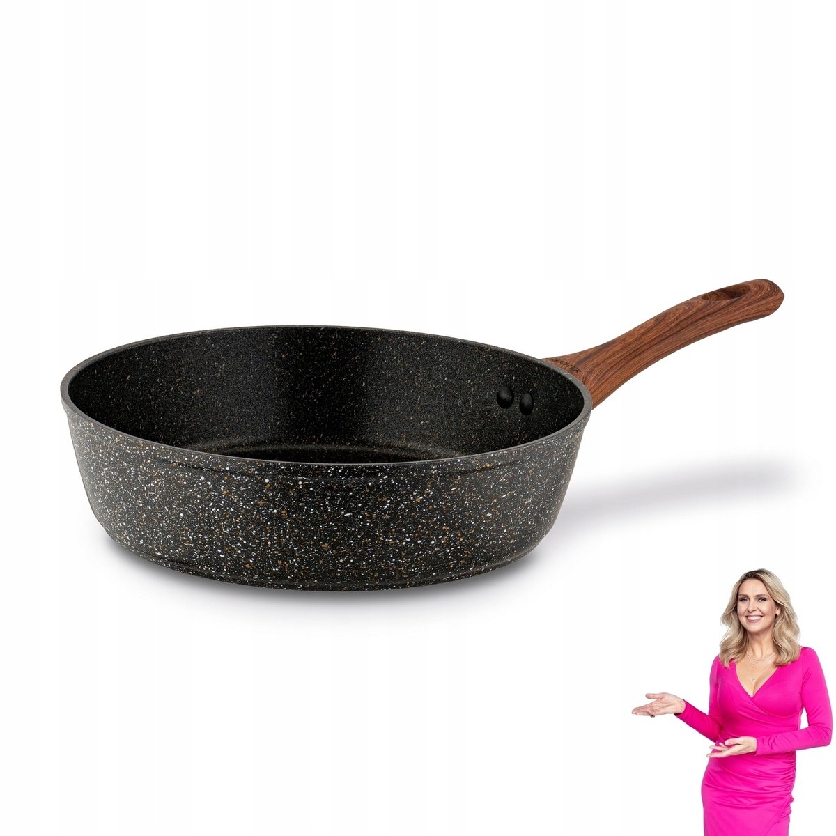 Diepe Granieten Koekenpan 24 cm - Inductie & Gas - Anti-aanbak