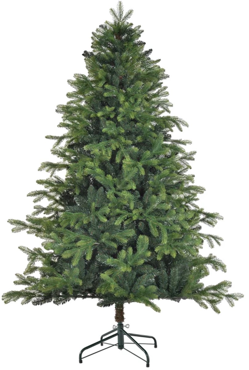 Kunstkerstboom 183 cm - Kerstboom met 1700 Tips - Realistisch Uiterlijk - Levensecht - Breed en Weelderig - Metalen Standaard - Vlamvertragend - Kerstversiering - Kerstmis - Ø122x183 cm