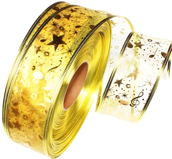Satijnen lint 3 meter - goud - set van 4
