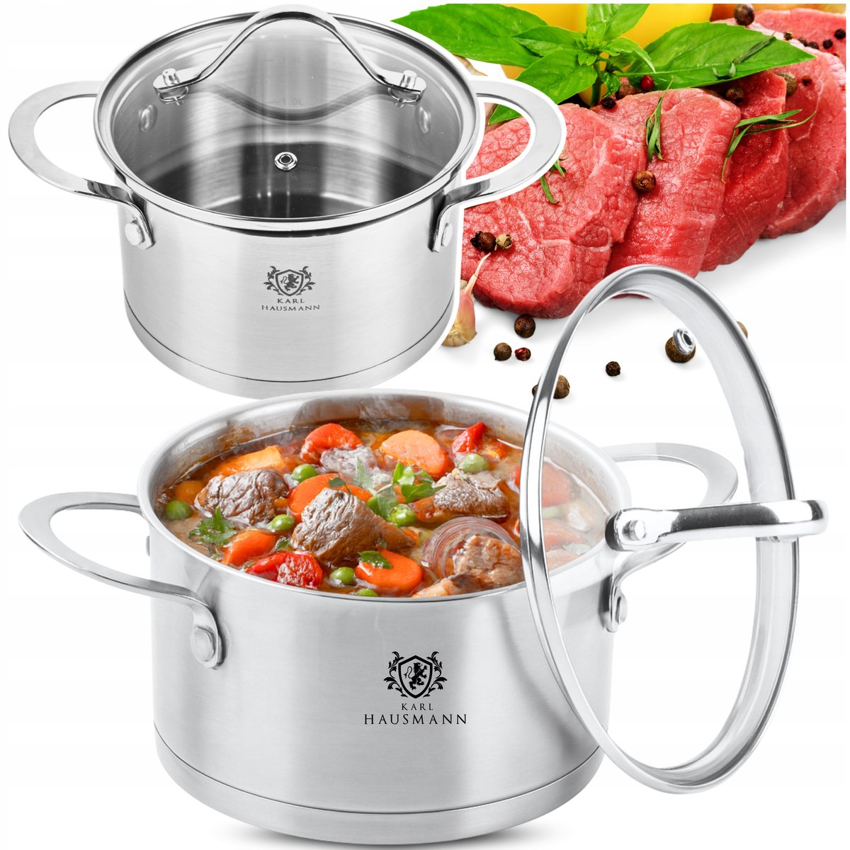 Karl Hausmann RVS Pan 6.1L 25cm met Deksel - Geschikt voor Inductie