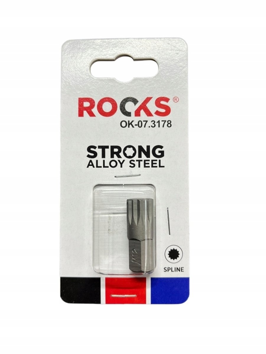 ROOKS SPLINE Bit M12 x 30 mm, 3/8", Staal S2