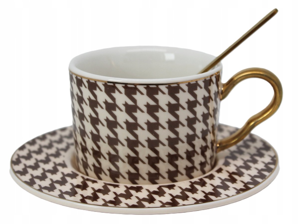 Elegante Porseleinen Koffiekop met Schotel in Lepel - Pepita Design