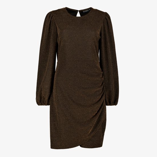 Foto: Twoday dames party jurk zwart met gouden shimmer maat l