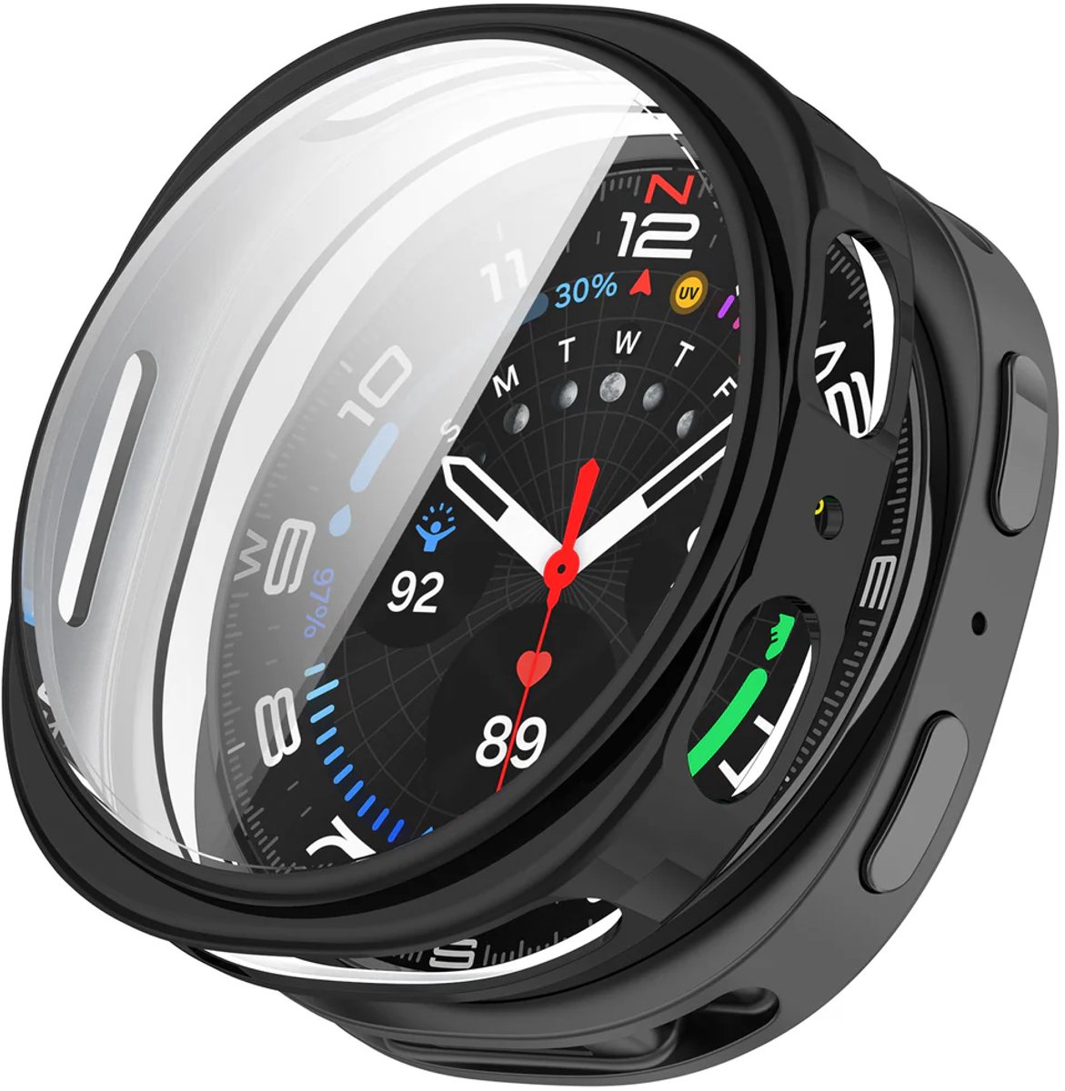 By Qubix - TPU case - Zwart - Geschikt voor Samsung Galaxy Watch 8 - 40mm