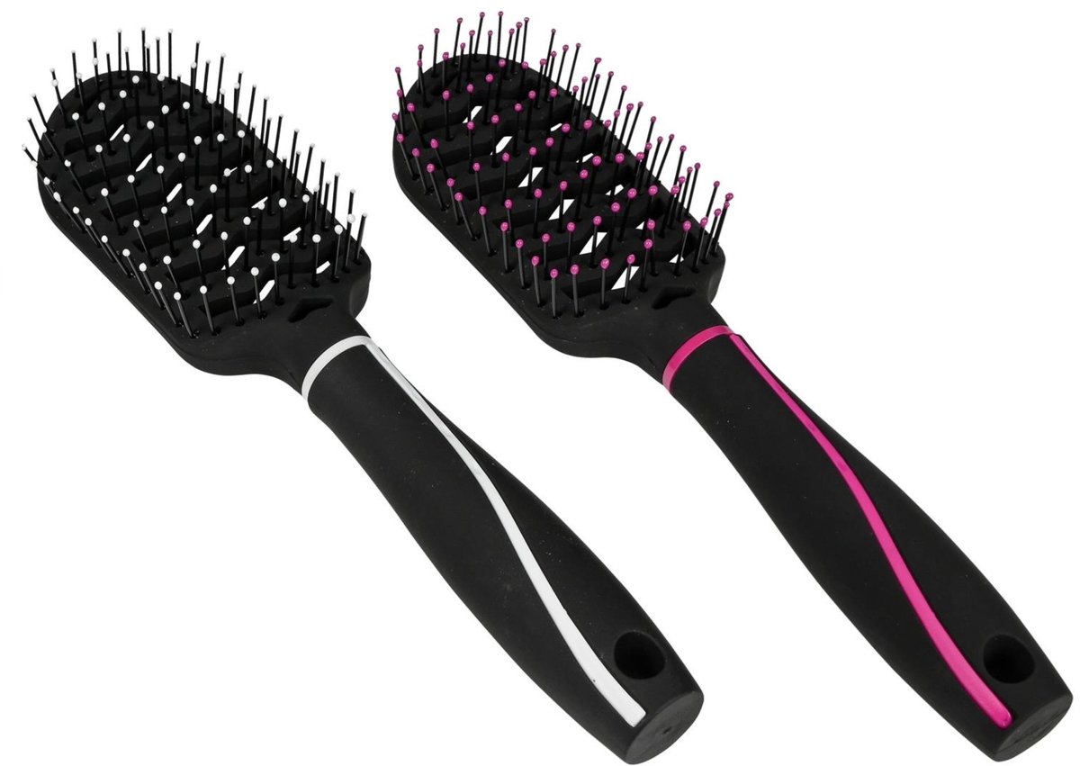 Benson Haarborstel - Antistatisch - Voor Alle Haartypes - Zwart of Roze - Stimuleert Haargroei