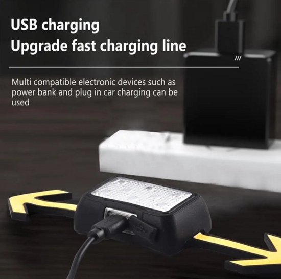 Fiets Richtingaanwijzer Voor Helm Usb Opladen Afstandsbediening Nachtrijlicht Draadloos Waarschuwingslampje Fiets Veiligheid Licht — afbeelding 3