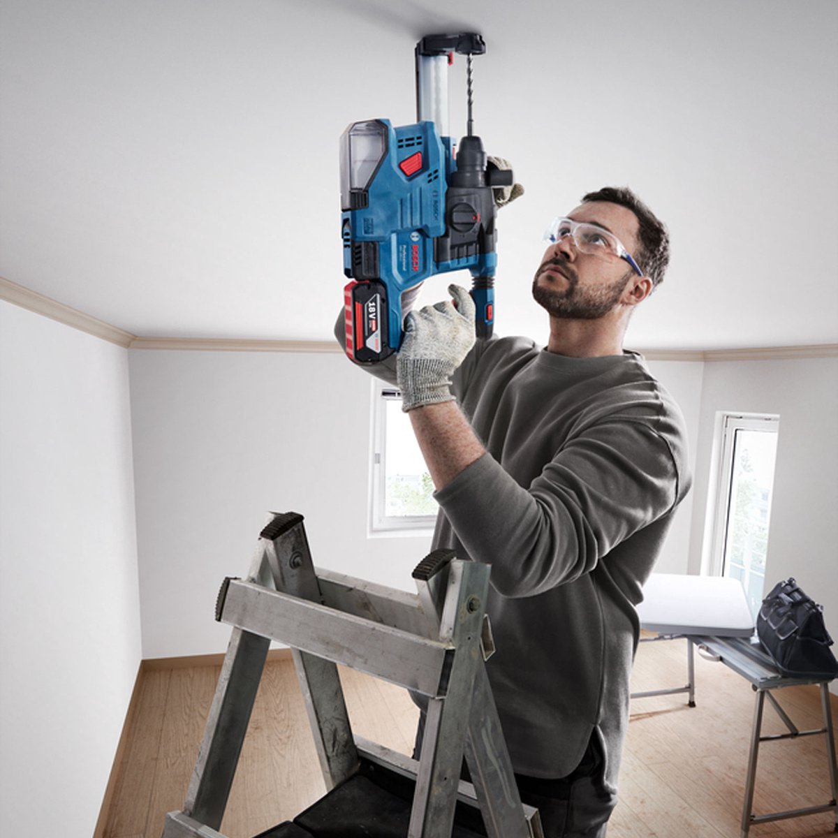 Bosch Professional GBH 18V-22 Accu combihamer SDS-Plus 1,9J 18V Basic Body in L-Boxx - 0611924001 thumbnail 6