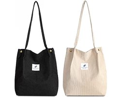 PromoHome Dames Schoudertas Set - 2-delige Corduras Shopper voor Dagelijks Gebruik