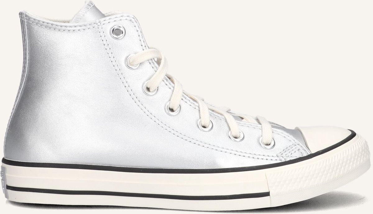Converse Chuck Taylor All Star Hi Sneakers Dames Leren Sneaker Zilver