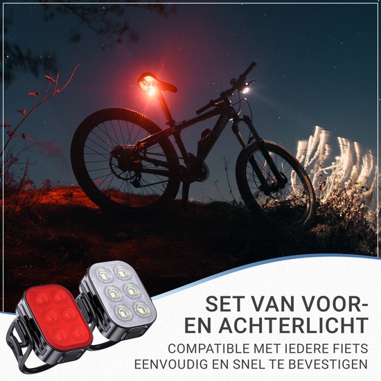 EasyNova Fietsverlichting Set - oplaadbare LED voor- en achterlicht - waterdicht — afbeelding 4