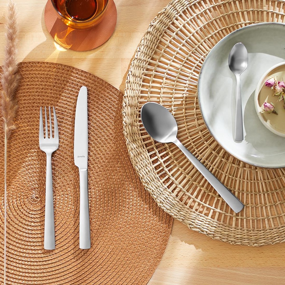 24-delige roestvrijstalen bestekset voor tafel en koffie