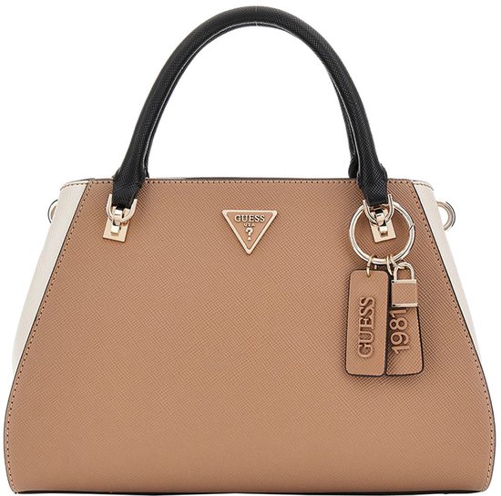 GUESS sac à main sac à épaule bandoulière Noelle II Luxury Satchel Tan Multi taupe