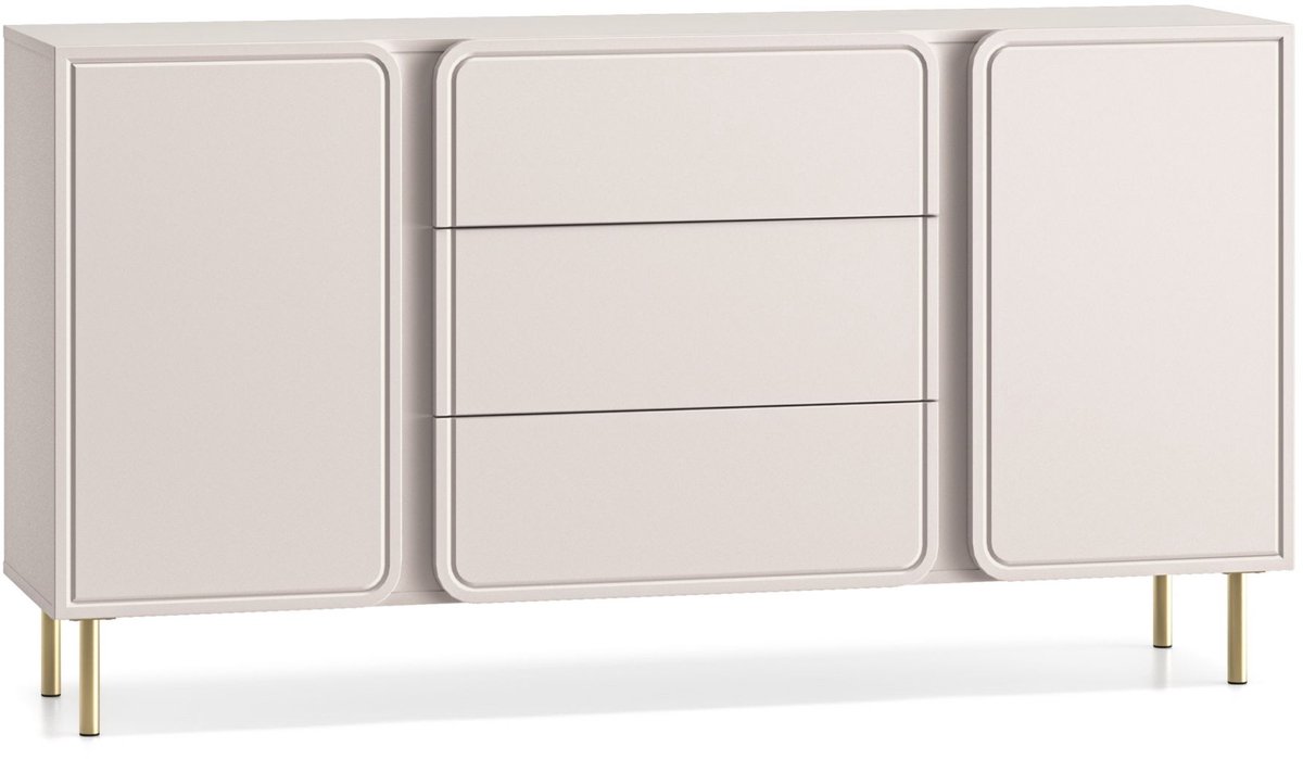 Selsey Loppa – Dressoir 2-deurs met 3 lades, kasjmierbeige, 160 cm