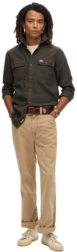 Chemise de travail en flanelle Superdry vert foncé
