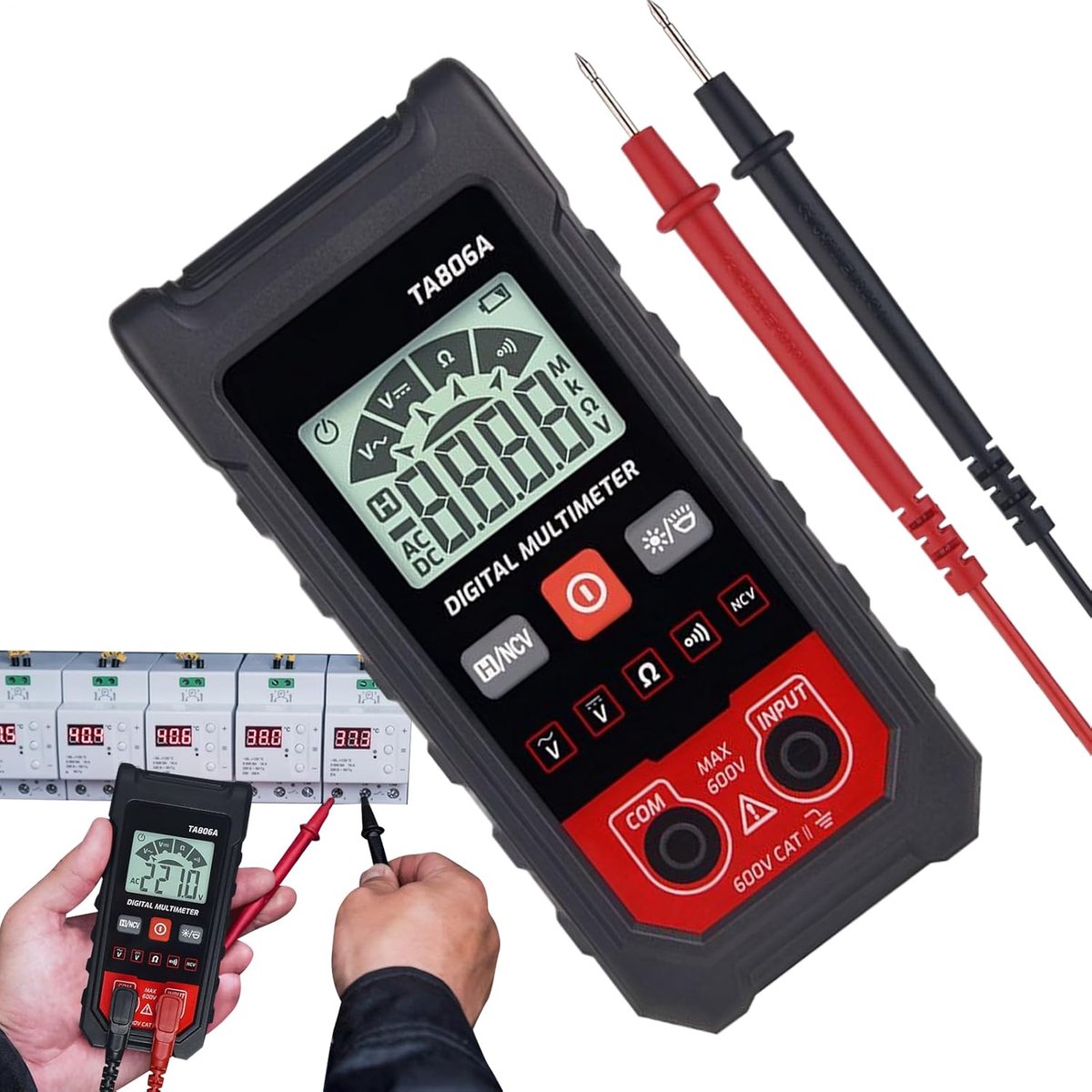 Digitale multimeter - Spanningstester - Elektrische metingen - Overbelastingsbeveiliging - Compact formaat - Uniek