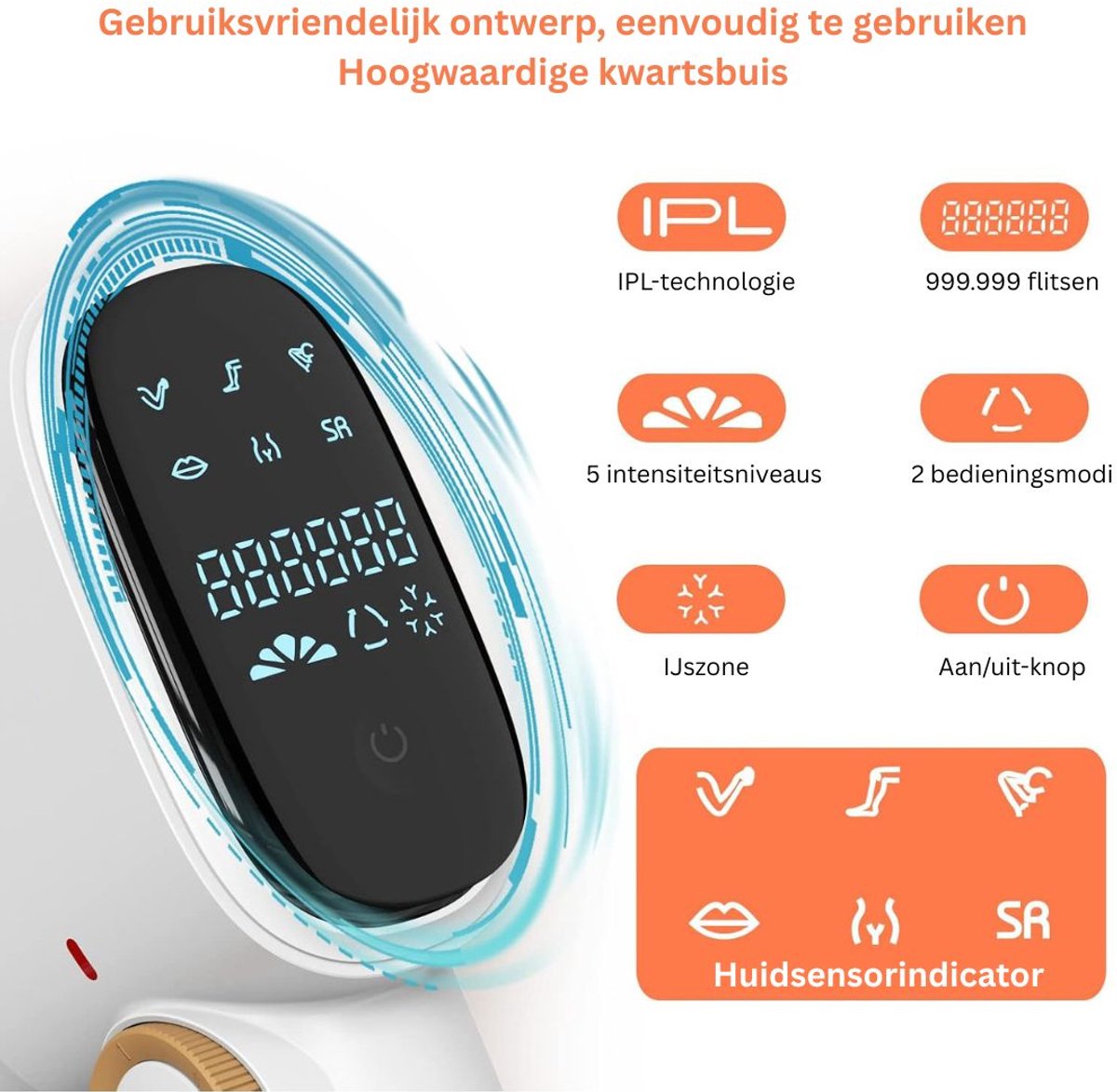 MKSS® Laser Ontharingsapparaat - IPL Ontharing - Mannen & Vrouwen - Wit thumbnail 5