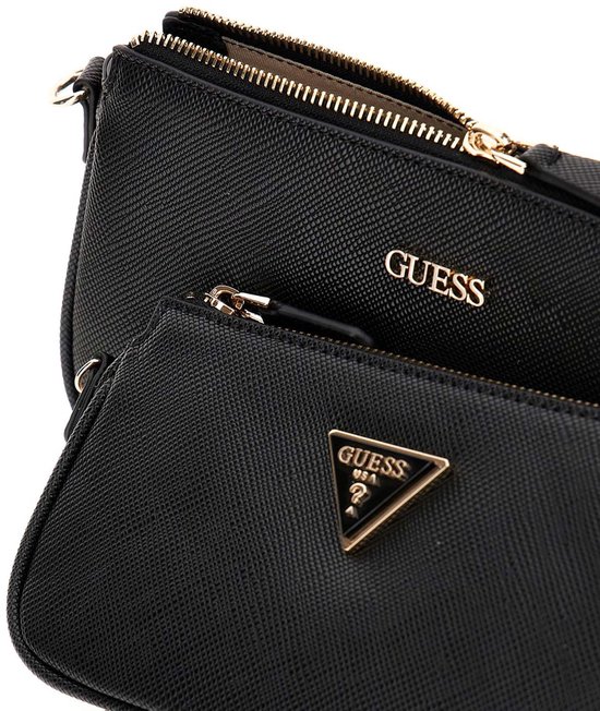GUESS sac à épaule bandoulière Noelle II Double Pouch Crossbody Bag Black noir