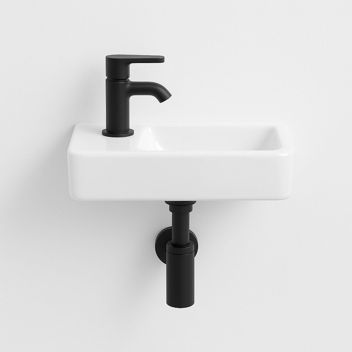 WOON-DISCOUNTER.NL - Ares 37 links - Glans wit - Toiletfontein - - Keramiek - Rechthoek - 251093