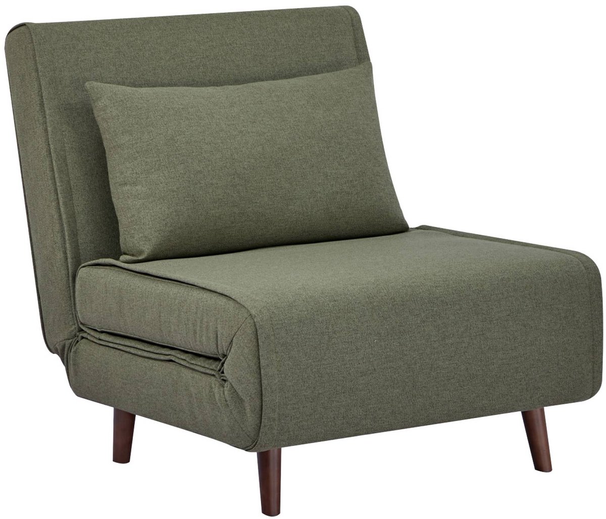 sweeek Omvormbare fauteuil stof houten frame 1 zitplaats Kaki