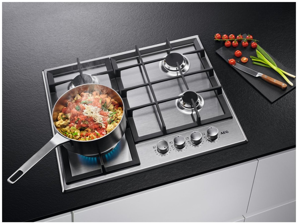 AEG HGB64400SM Zilver Ingebouwd 60 cm Gaskookplaat 4 zone(s)