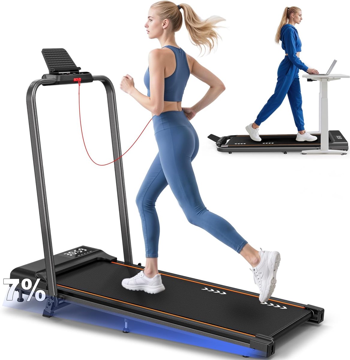 Afbeelding 2 van Solacis Loopband inklapbaar - Loopband - Loopbanden voor thuis - Loopband inklapbaar - Loopband fitness - Must have om fit te blijven! (EAN: ...5421)