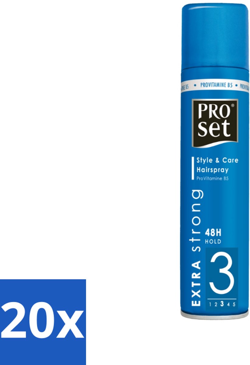 20 x Proset Haarspray Extra Sterk 300 ml - Haarspray - 48 Uur Fixatie - Extra Sterk - ProVitamine B5 - Langdurige Fixatie