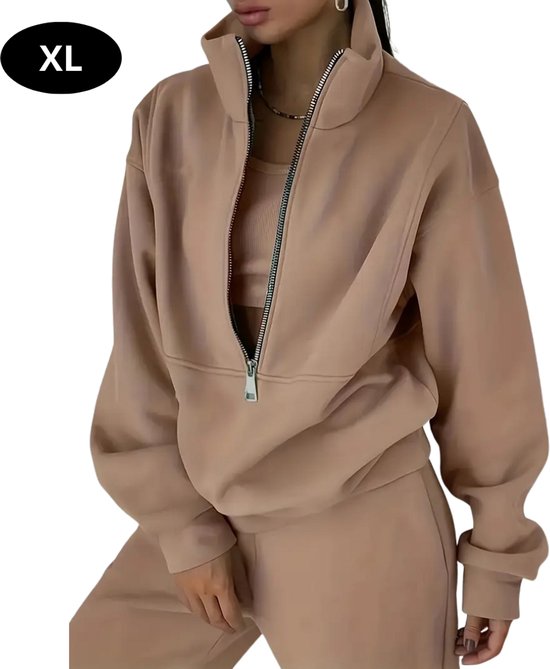 Survêtement Nivard Femme - Survêtement d'intérieur - Adultes - Confortable - Pantalon de jogging - Kaki - XL