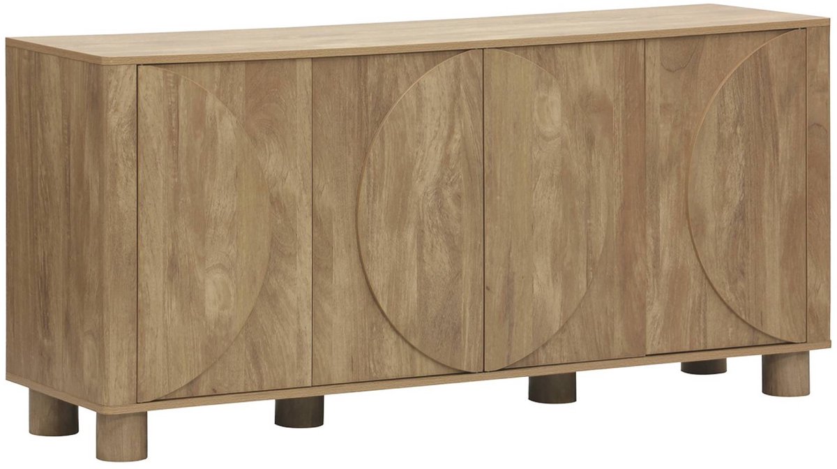 sweeek - Dressoir met houteffect 4 deuren 155cm - pondi