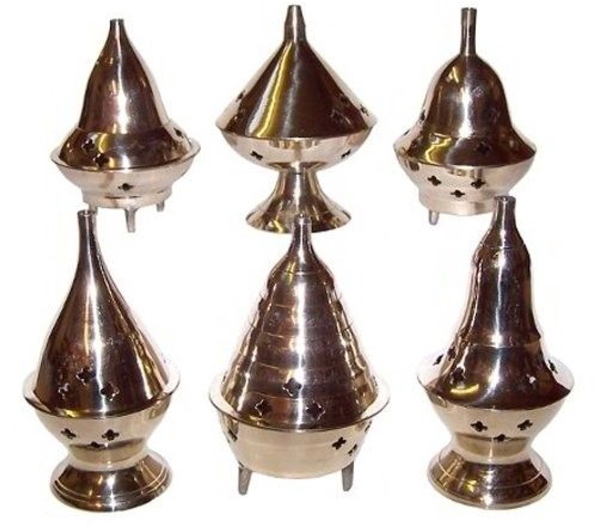 Wierookbrander van messing - 6 stuks