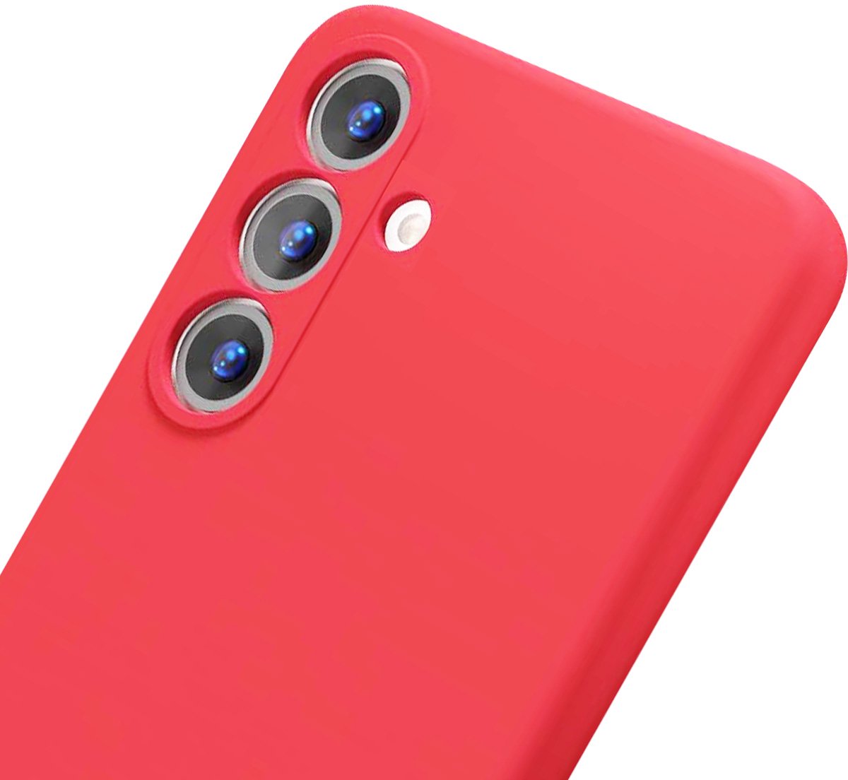 Jaym, Hoesje Geschikt voor Samsung Galaxy S23 FE Premium Siliconen Microvezel, Rood