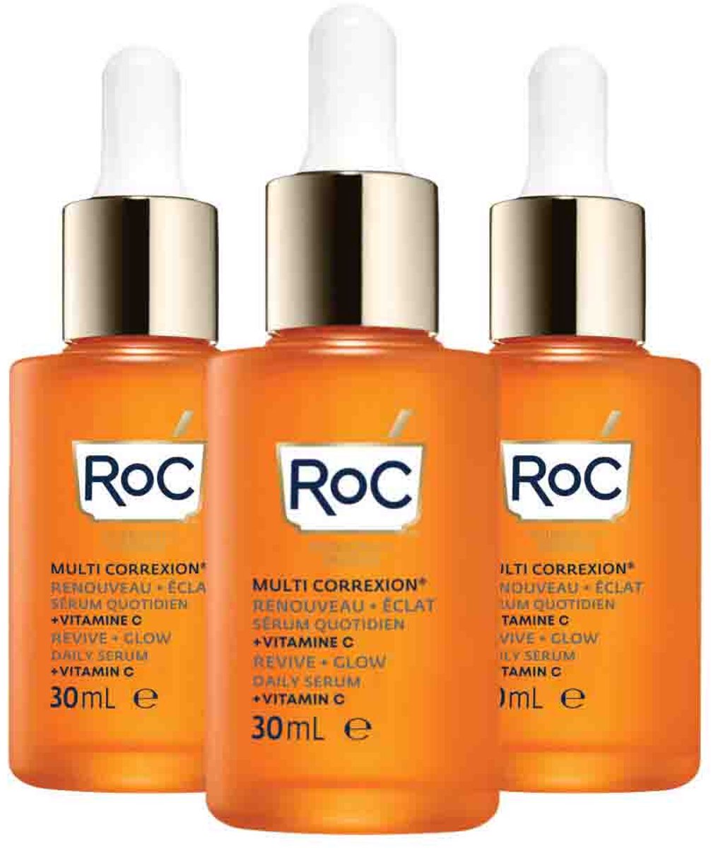 RoC Multi Correxion Revive + Glow Daily Serum - 3 x 30 ml - Voordeelverpakking