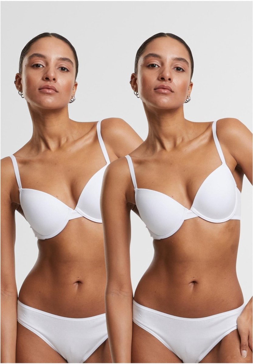 Urban Classics - Basic cotton 2-pack BH - 70A - Wit/Wit